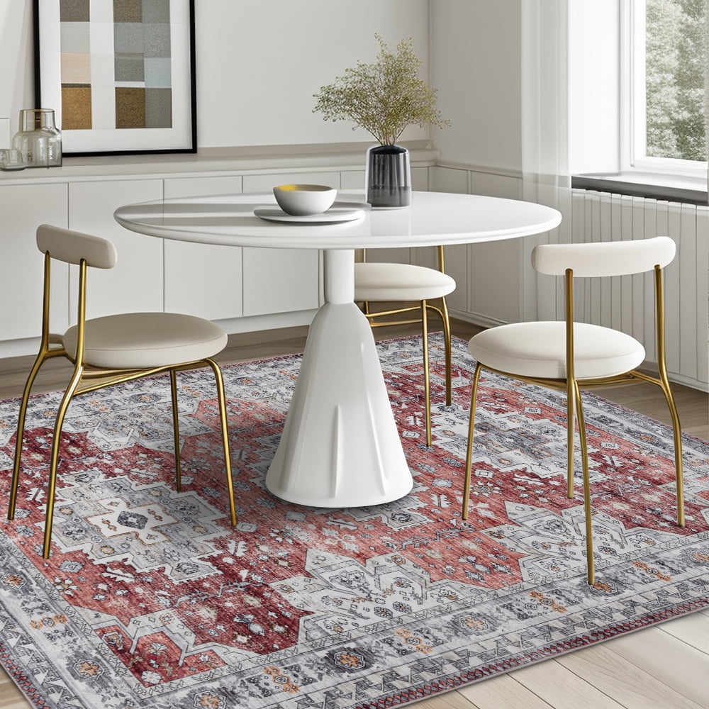 CHAKME 4'x6' Area Rugs Living Room Bedroom Ultra Thin Soft Washable Oriental Vintage Floral Carpet Distressed Rug Indoor Room Dorm Home Carpets Decor£¬Mul