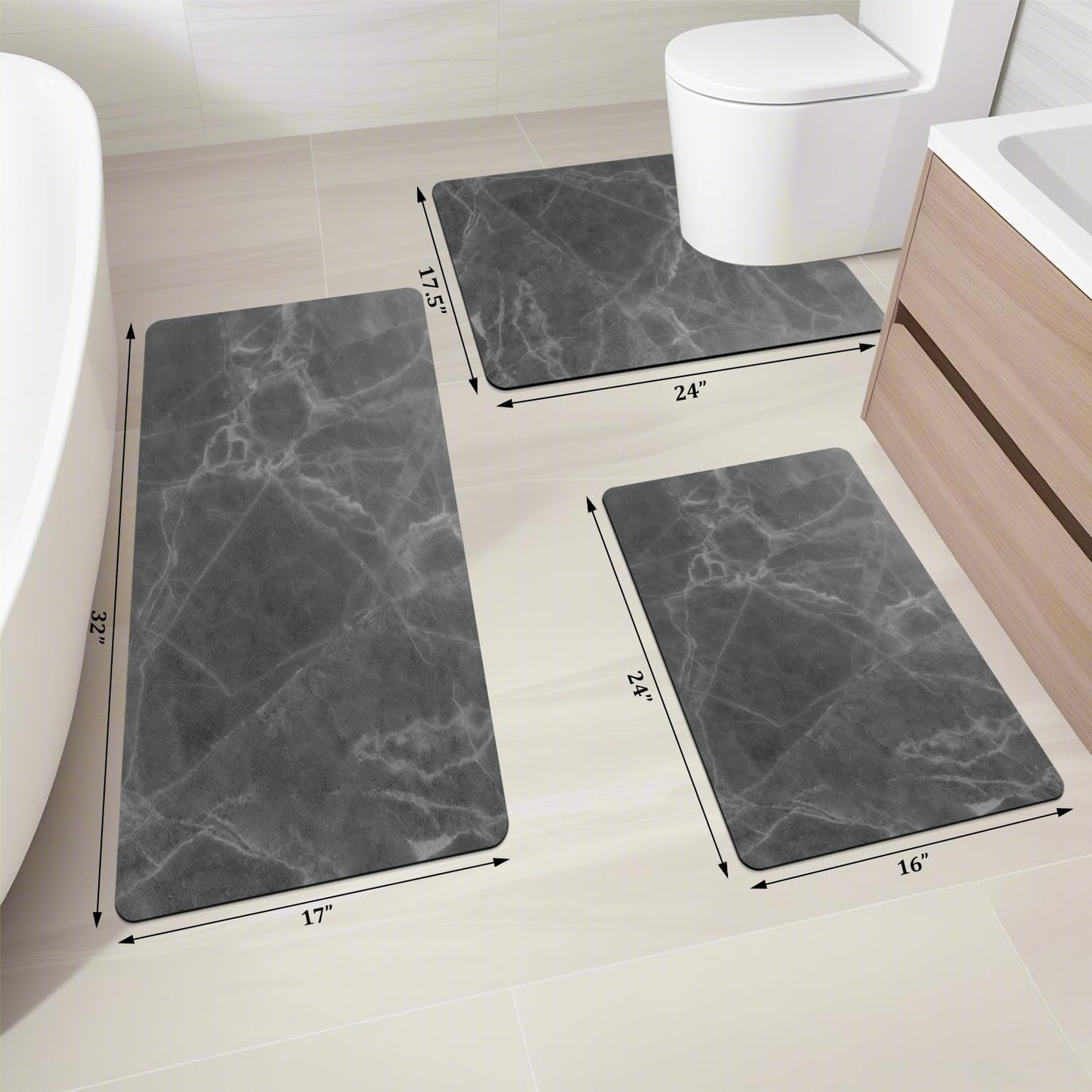 Rubber Bathroom Rugs Sets