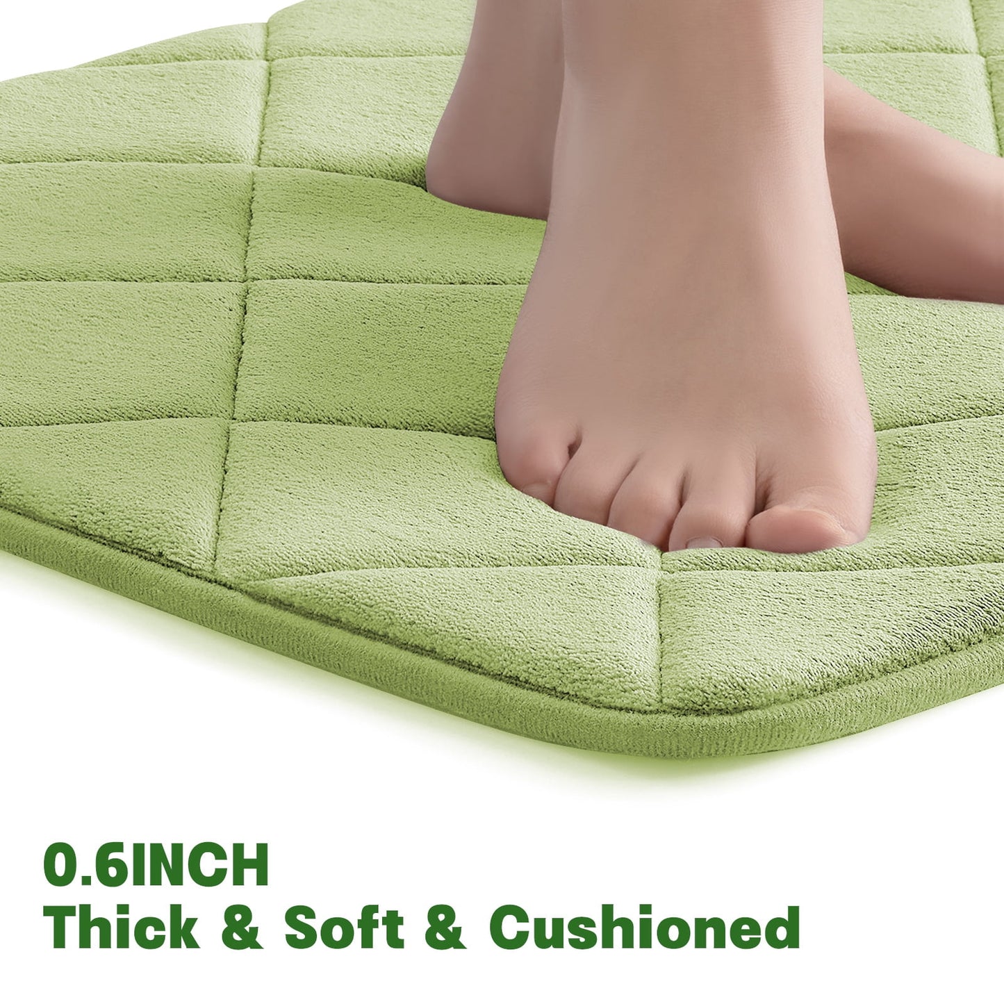 CHAKME 4pcs Bathroom Rugs Set with U-Shaped Mat, Non Slip, Quick Drying, Ultra Soft and Water Absorbent Bath Rug Mat Carpet Machine Washable 20inx32in+17inx24in+U 20inx24in+15inx18in GREEN