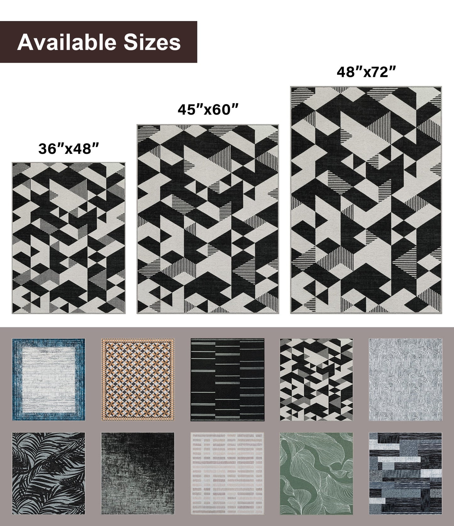 CHAKME Geometric Chair Mat Hardwood Floor 36 x 48 Non Slip Washable Office Chair Mat Desk Chair Floor Protector
