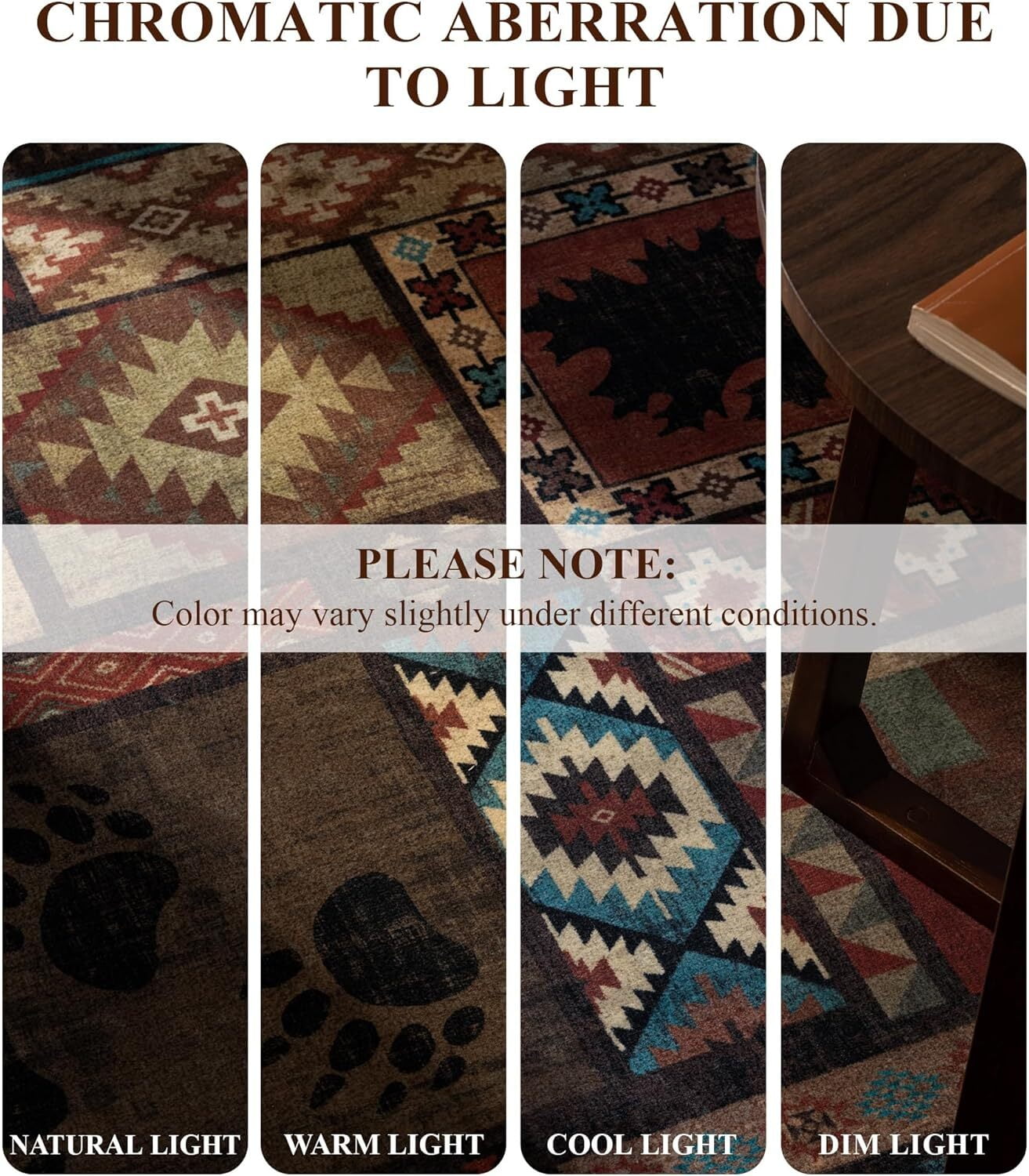 CHAKME 8'x10' Rustic Cabin Lodge Area Rug Machine Washable Non Slip Bear Deer Southwestern Pattern Low Pile Floor Mat Living Room Bedroom