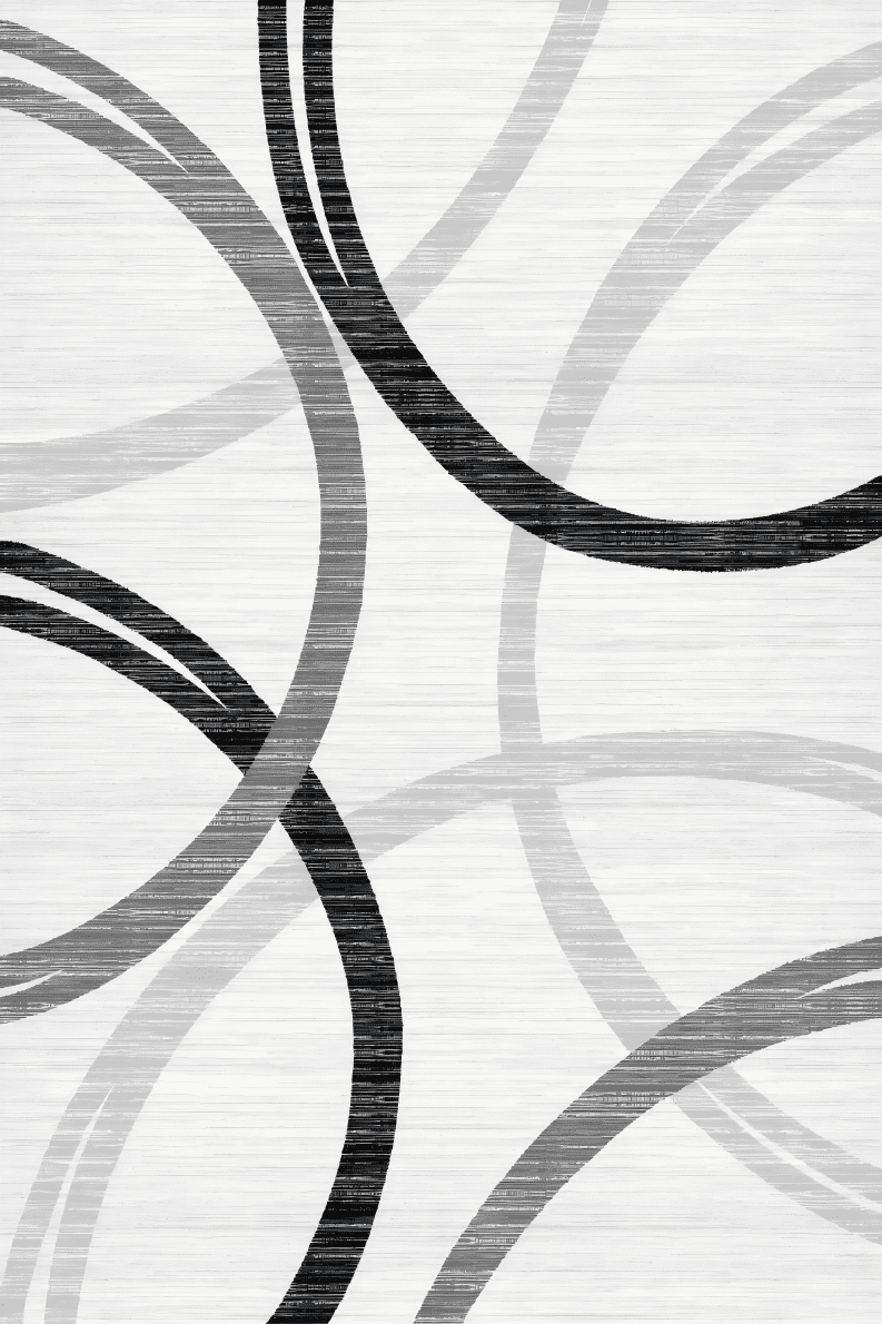 CHAKME 5'x7' Abstract Modern Area Rug Machine Washable Non Slip Black Grey White Geometric Curve Lines Carpet Low Pile Floor Living Room Bedroom Office Mat