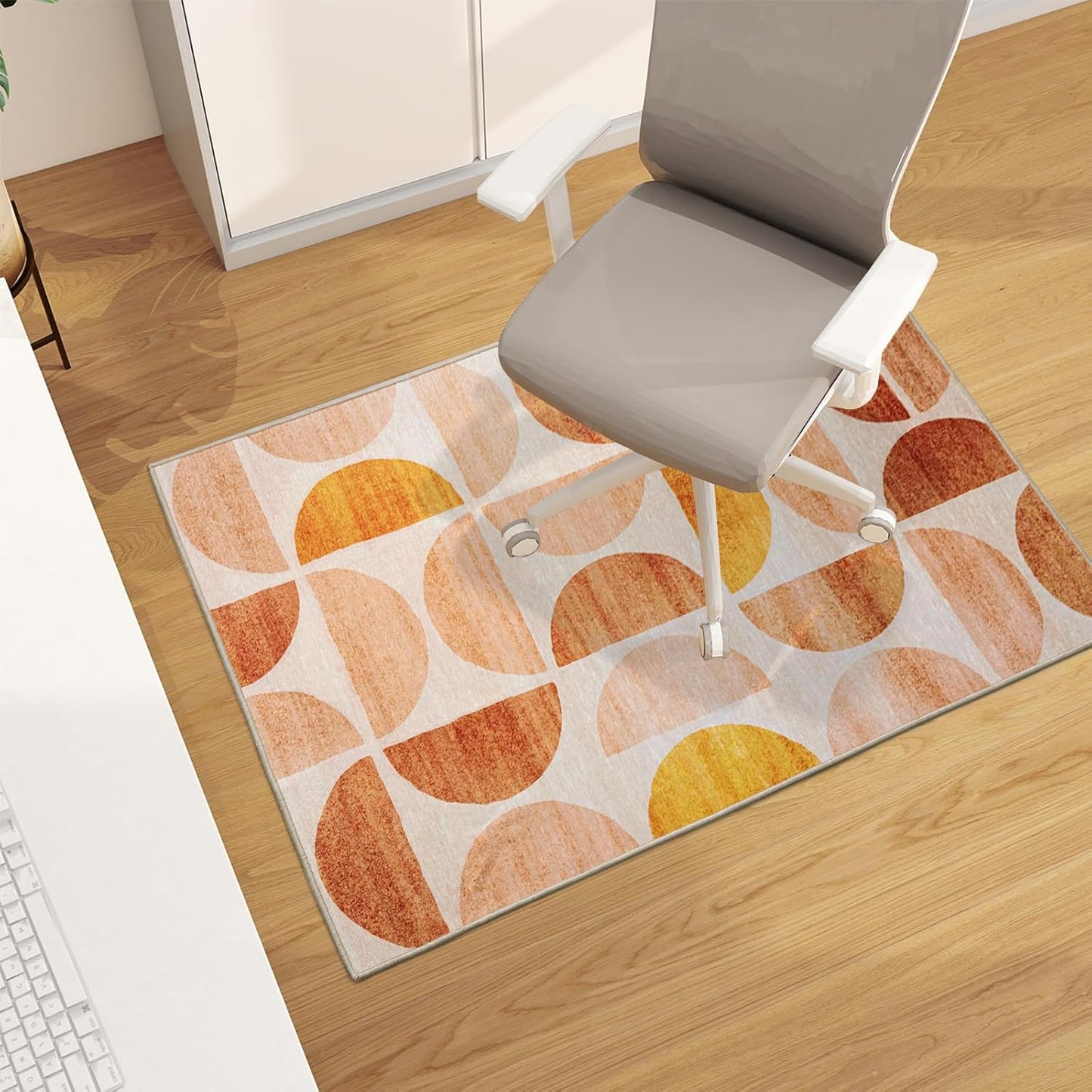 Office Chair Mat Orange Circle