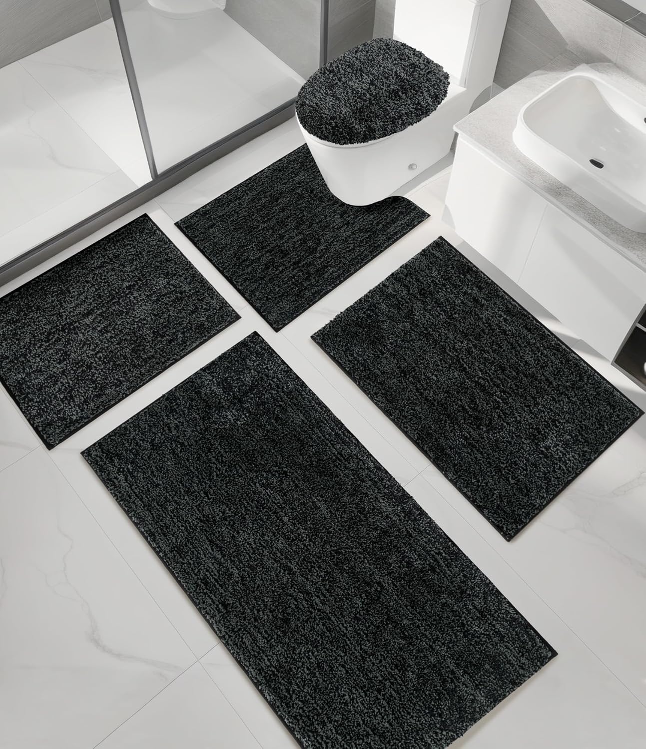 Microfiber Bathroom Rugs Sets
