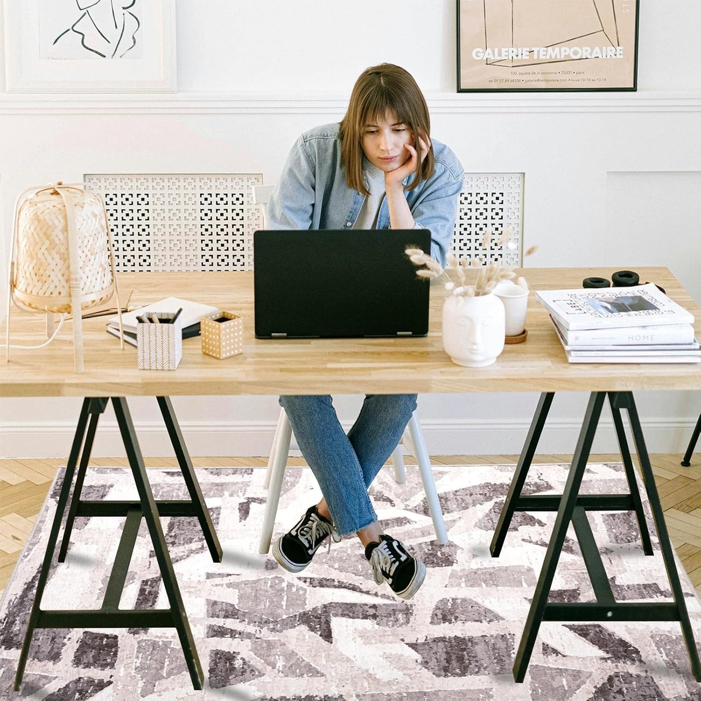 Office Chair Mat Grey Stone