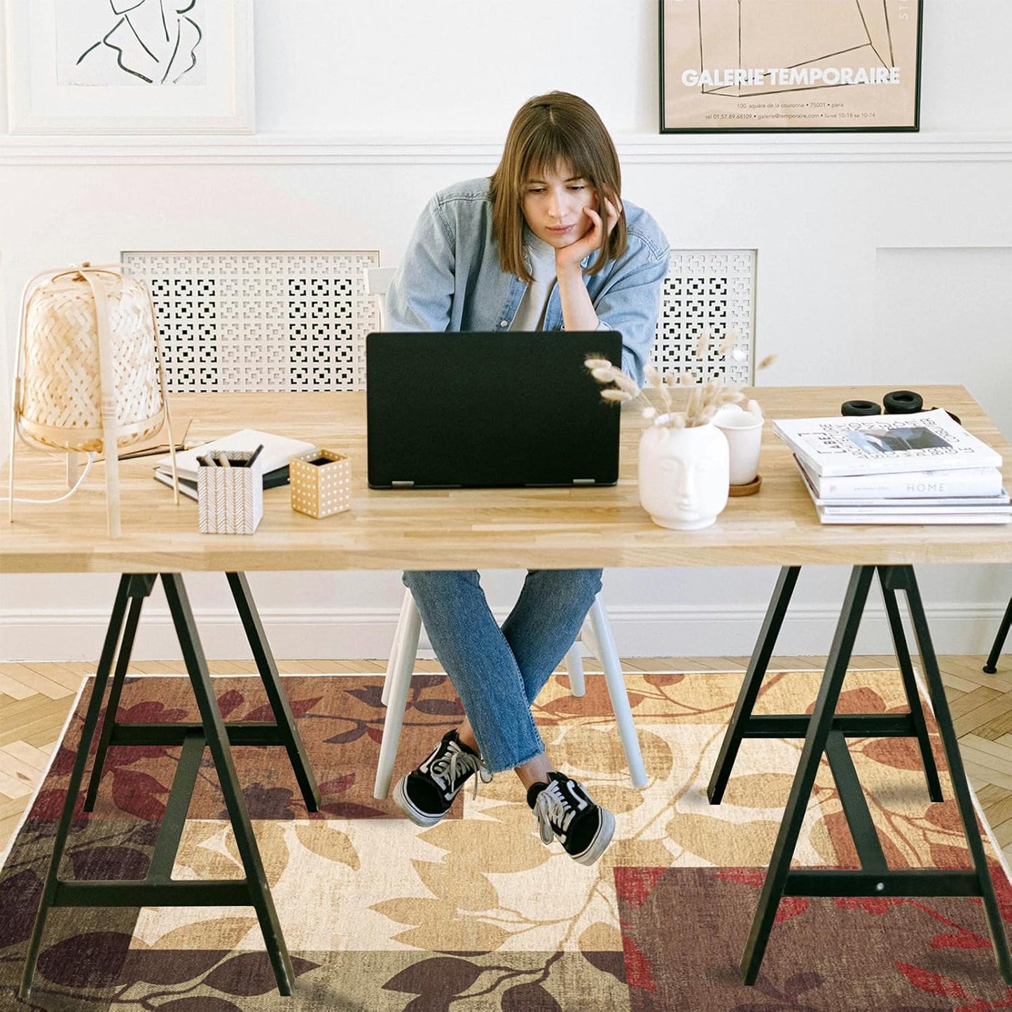 Office Chair Mat Red Leaf