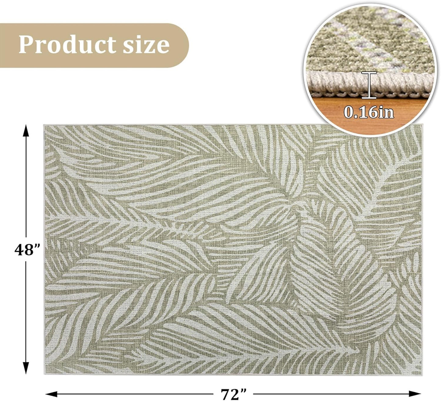 Office Chair Mat Beige Leaf