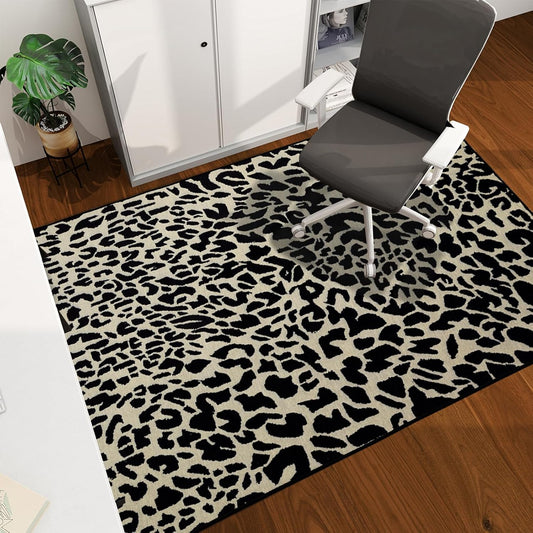 Office Chair Mat Beige Leopard