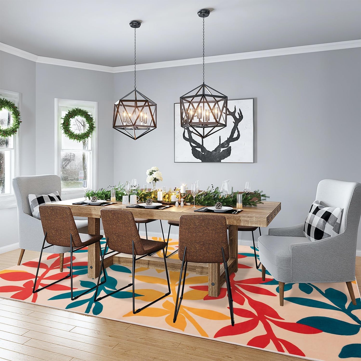 Floral Area Rugs Maple Leaf