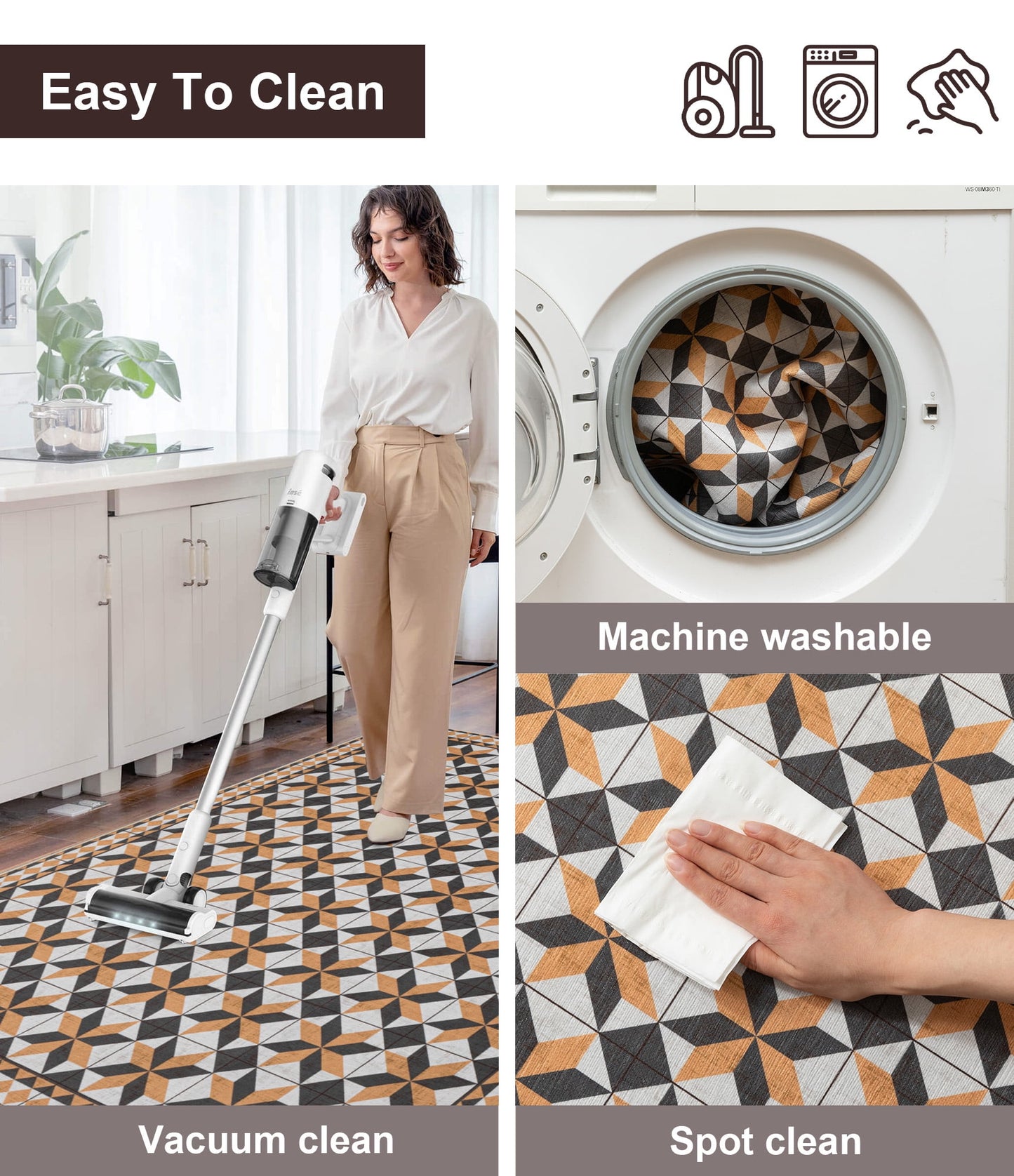 CHAKME 3'x4' Hardwood Floor Office Chair Mat Non Slip Washable Heavy Duty Desk Chair Floor Protector Low Pile Under Desk Rug Living Room Bedroom Home Office