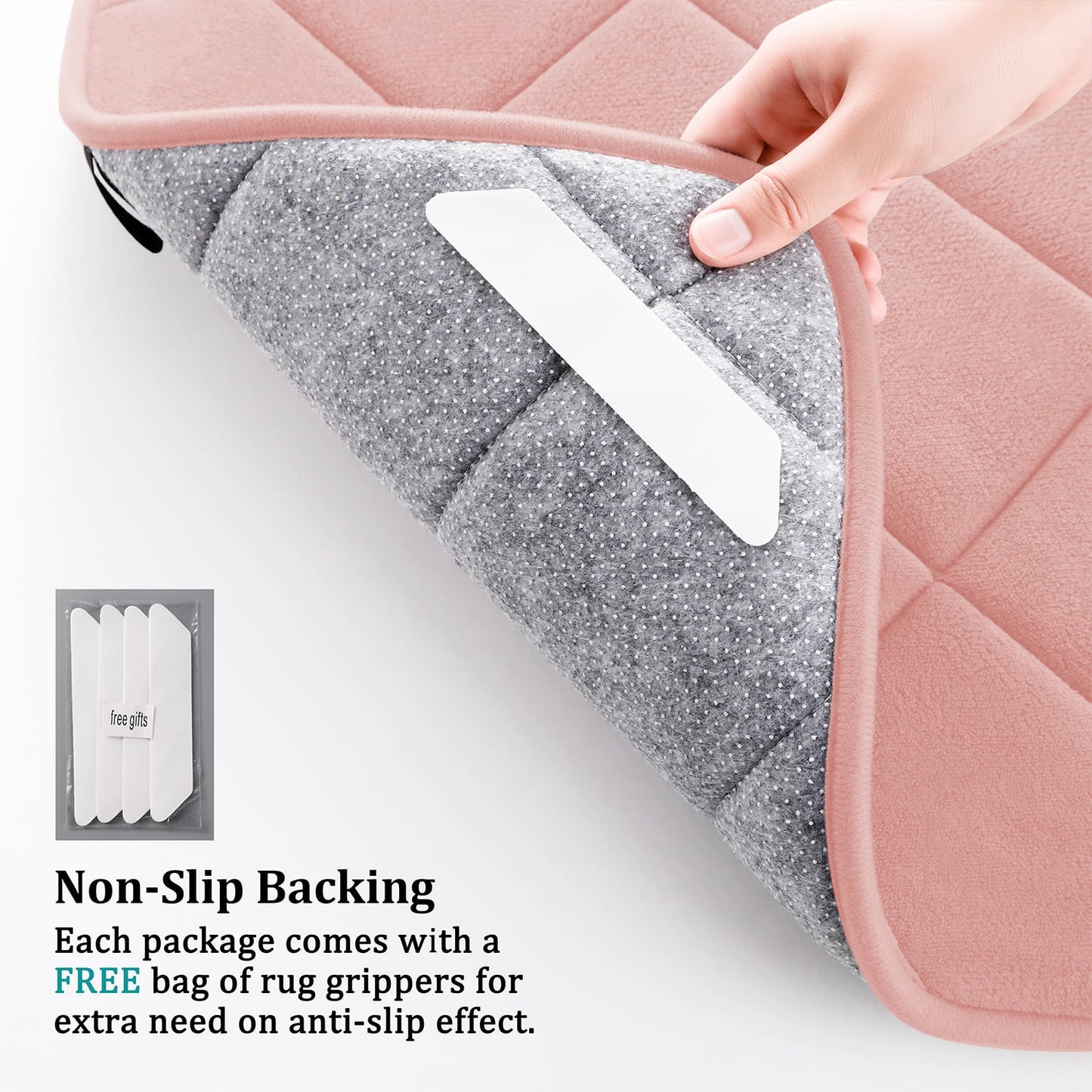 CHAKME 4pcs Bathroom Rugs Set with U-Shaped Mat, Non Slip, Quick Drying, Ultra Soft and Water Absorbent Bath Rug Mat Carpet Machine Washable 20inx32in+17inx24in+U 20inx24in+15inx18in PINK