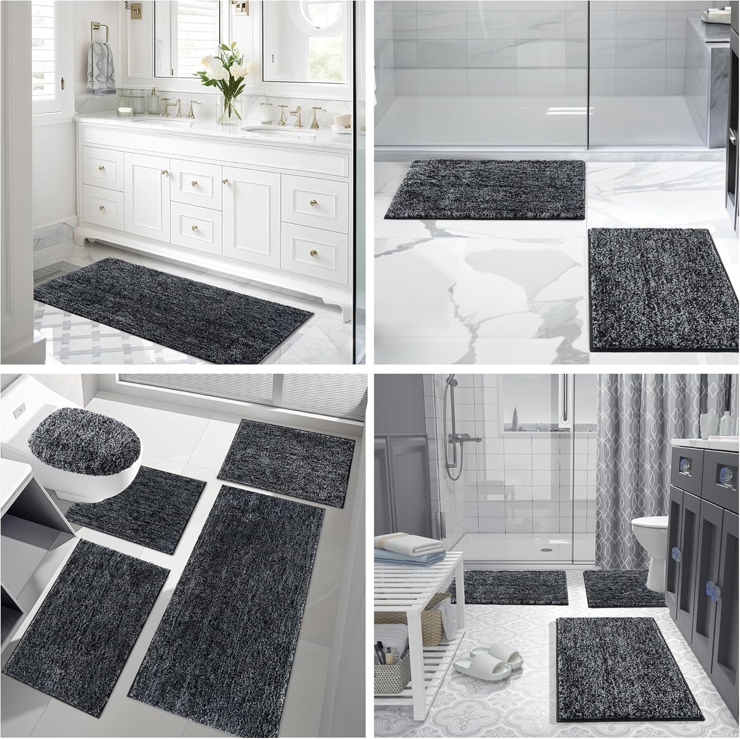 Microfiber Bathroom Rugs Sets