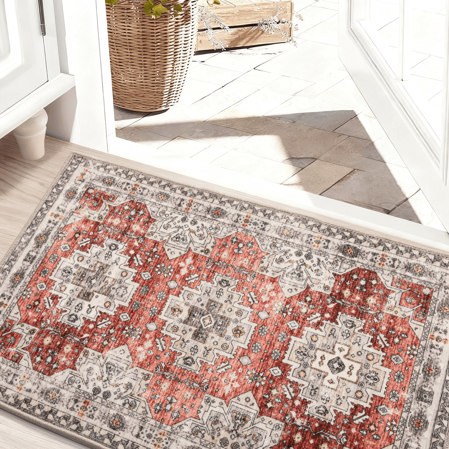 CHAKME 2'x3' Area Rugs Living Room Bedroom Ultra Thin Soft Washable Oriental Vintage Floral Carpet Distressed Rug Indoor Room Dorm Home Carpets Decor£¬Mul