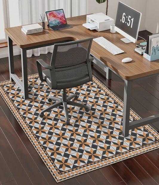 CHAKME 3'x4' Hardwood Floor Office Chair Mat Non Slip Washable Heavy Duty Desk Chair Floor Protector Low Pile Under Desk Rug Living Room Bedroom Home Office