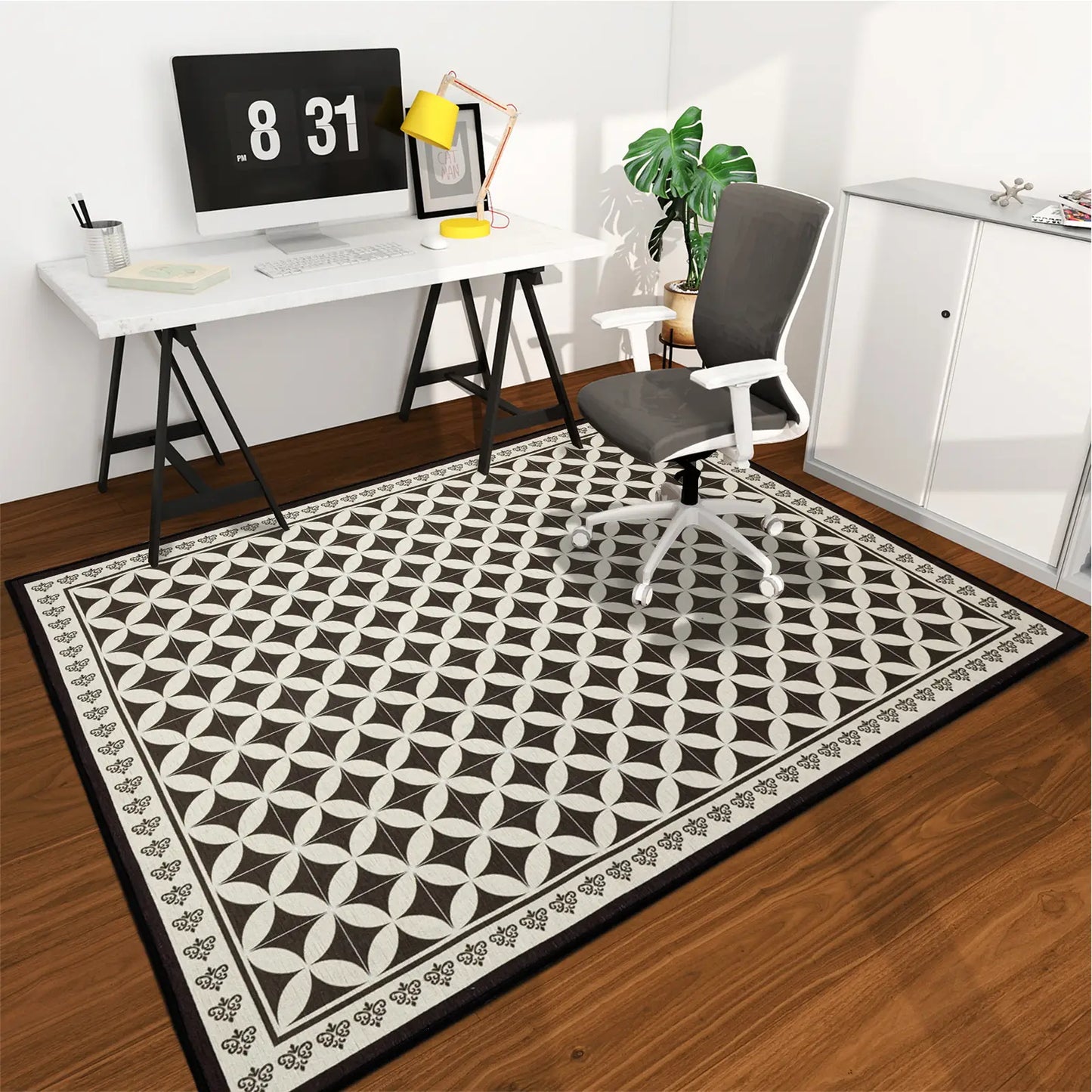 CHAKME 3'x4' Hardwood Floor Office Chair Mat Non Slip Washable Heavy Duty Desk Chair Floor Protector Low Pile Under Desk Rug Living Room Bedroom Home Office