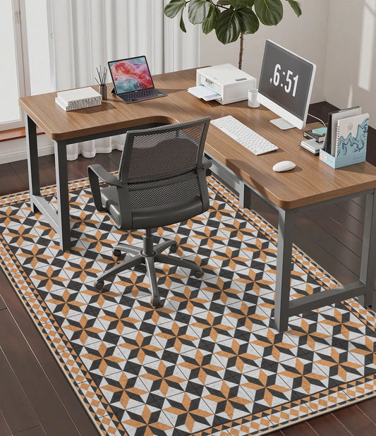 CHAKME 4'x5' Hardwood Floor Office Chair Mat Non Slip Washable Heavy Duty Desk Chair Floor Protector Low Pile Under Desk Rug Living Room Bedroom Home Office