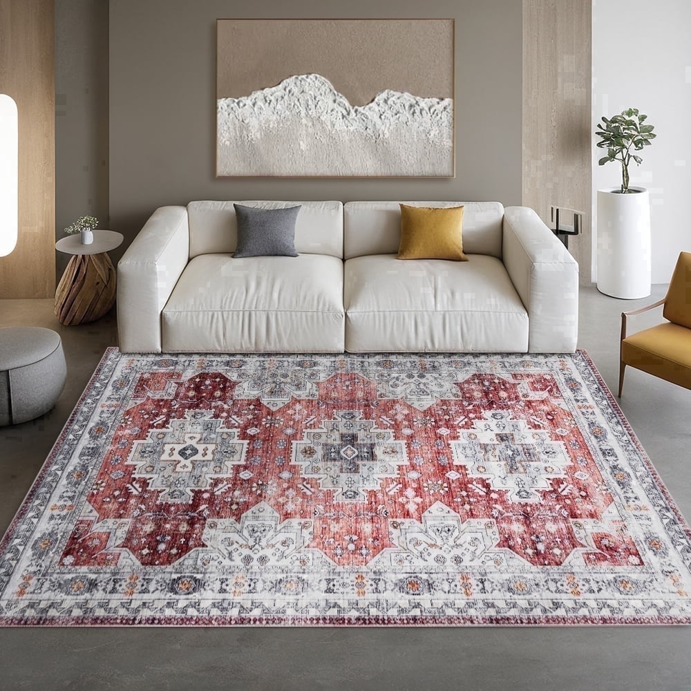 CHAKME 4'x6' Area Rugs Living Room Bedroom Ultra Thin Soft Washable Oriental Vintage Floral Carpet Distressed Rug Indoor Room Dorm Home Carpets Decor£¬Mul