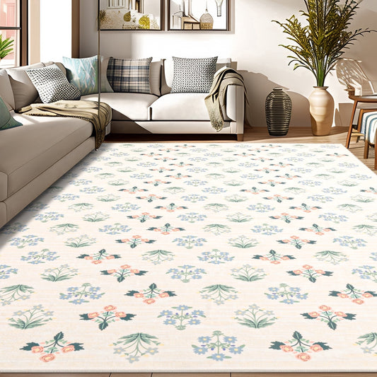 CHAKME 6'x9' Vintage Green American Country Floral Area Rug Washable Non Slip Bedroom Large Retro Distressed Flower Carpet Farmhouse Oriental Style Soft Floor Rugs