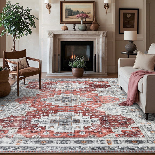 CHAKME 8'x10'Area Rugs Living Room Bedroom Large Ultra Thin Soft Washable Oriental Vintage Floral Carpet Distressed Rug Big Indoor Room Dorm Home Carpets Decor£¬Mul
