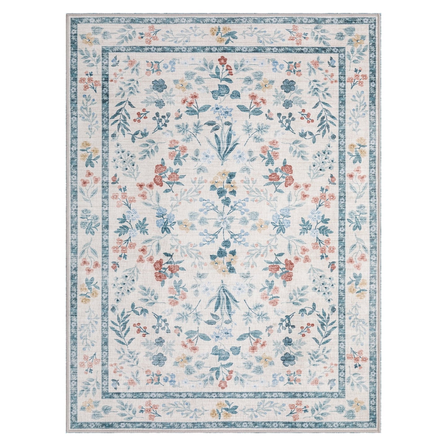 CHAKME 48in X 60in Light Blue Floral Protective Flooring Office Chair Mat Hardwood Floor Tile Floor Heavy Duty Desk Chair Mat Carpet Anti Slip Office Floor Mat Rolling Chairs Low Pile Under Desk Rug