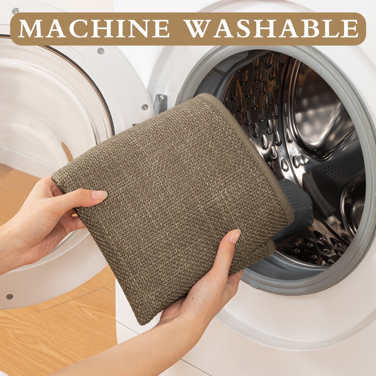 CHAKME 5 Piece Bathroom Mats Set Non Slip Washable Quick Dry Thin Absorbent Rug Rubber Backing Shower Tub Floor Sink Toilet Rugs COFFEE